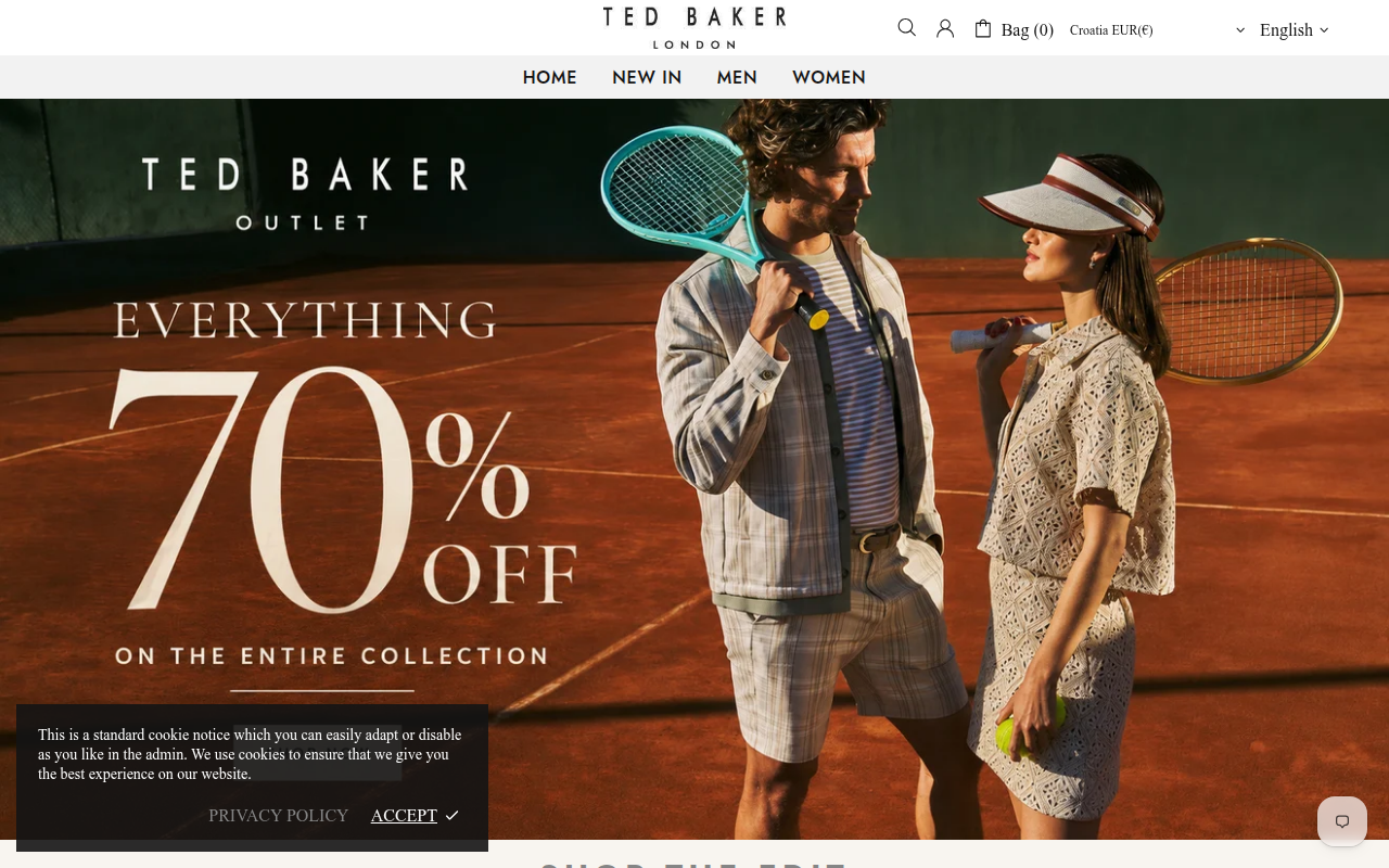 Screenshot van tedbaker.hr