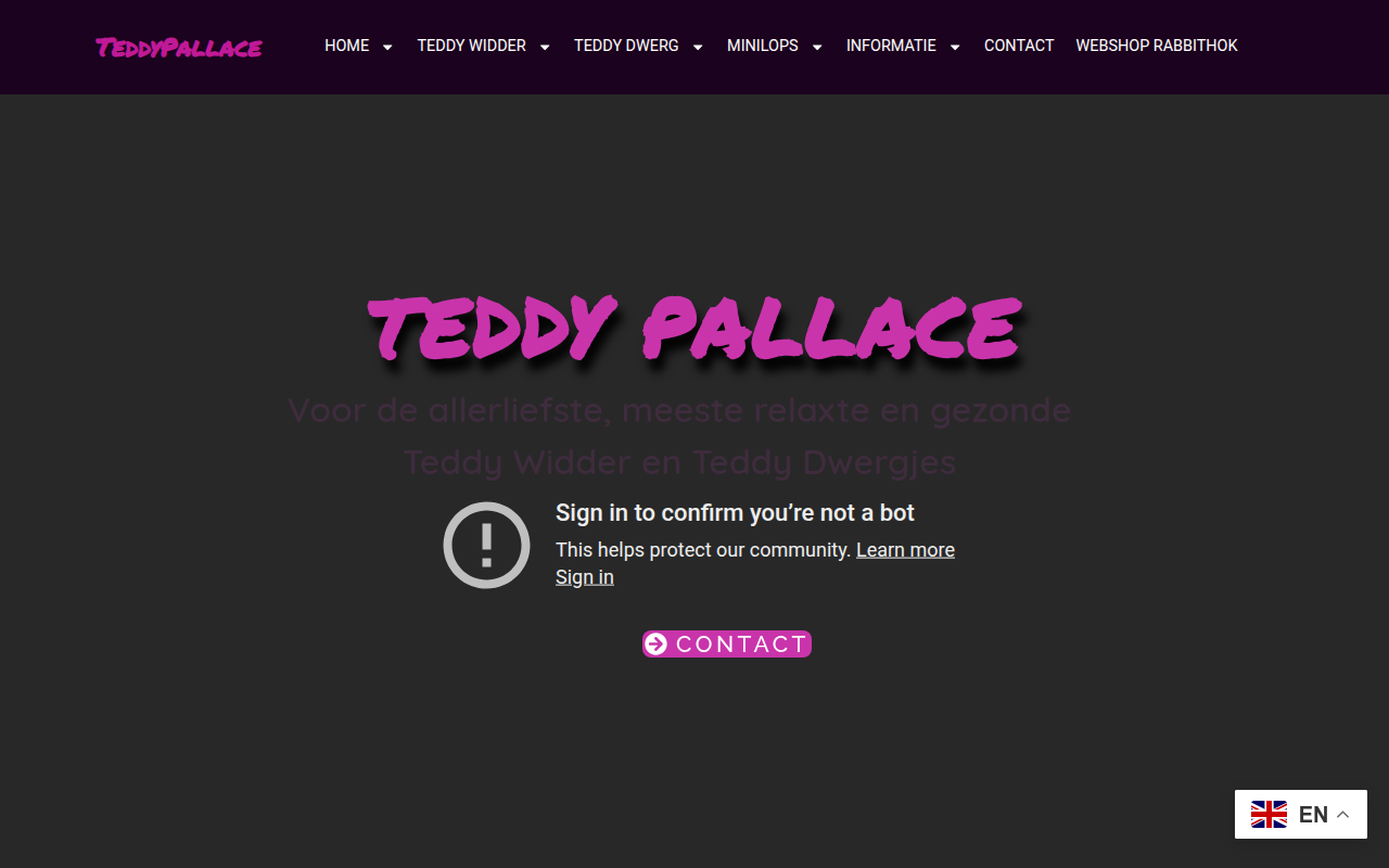 Screenshot van teddywidder.nl