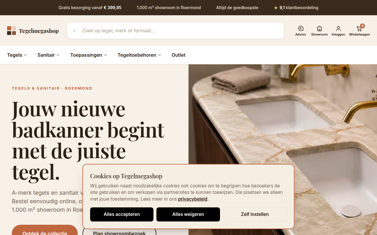 Screenshot van tegelmegashop.nl