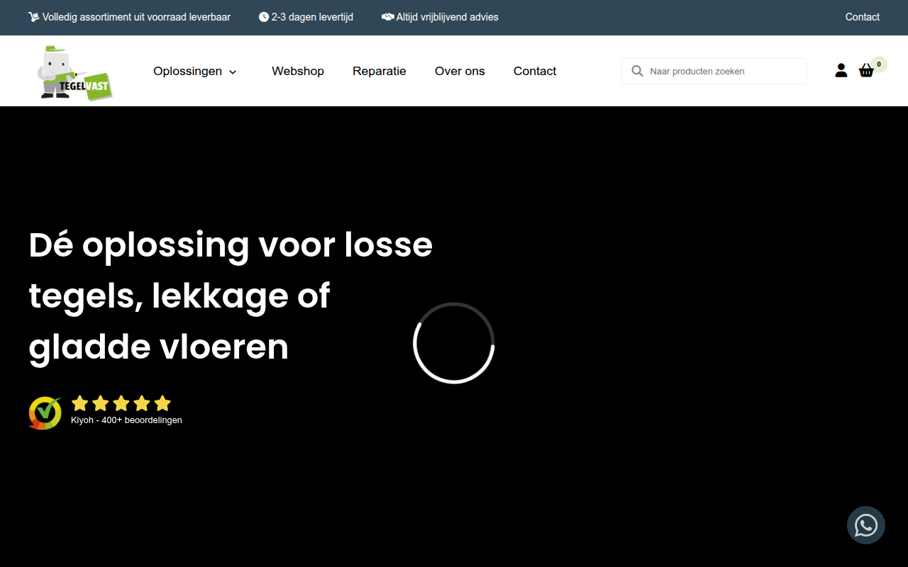 Screenshot van tegelvast.nl