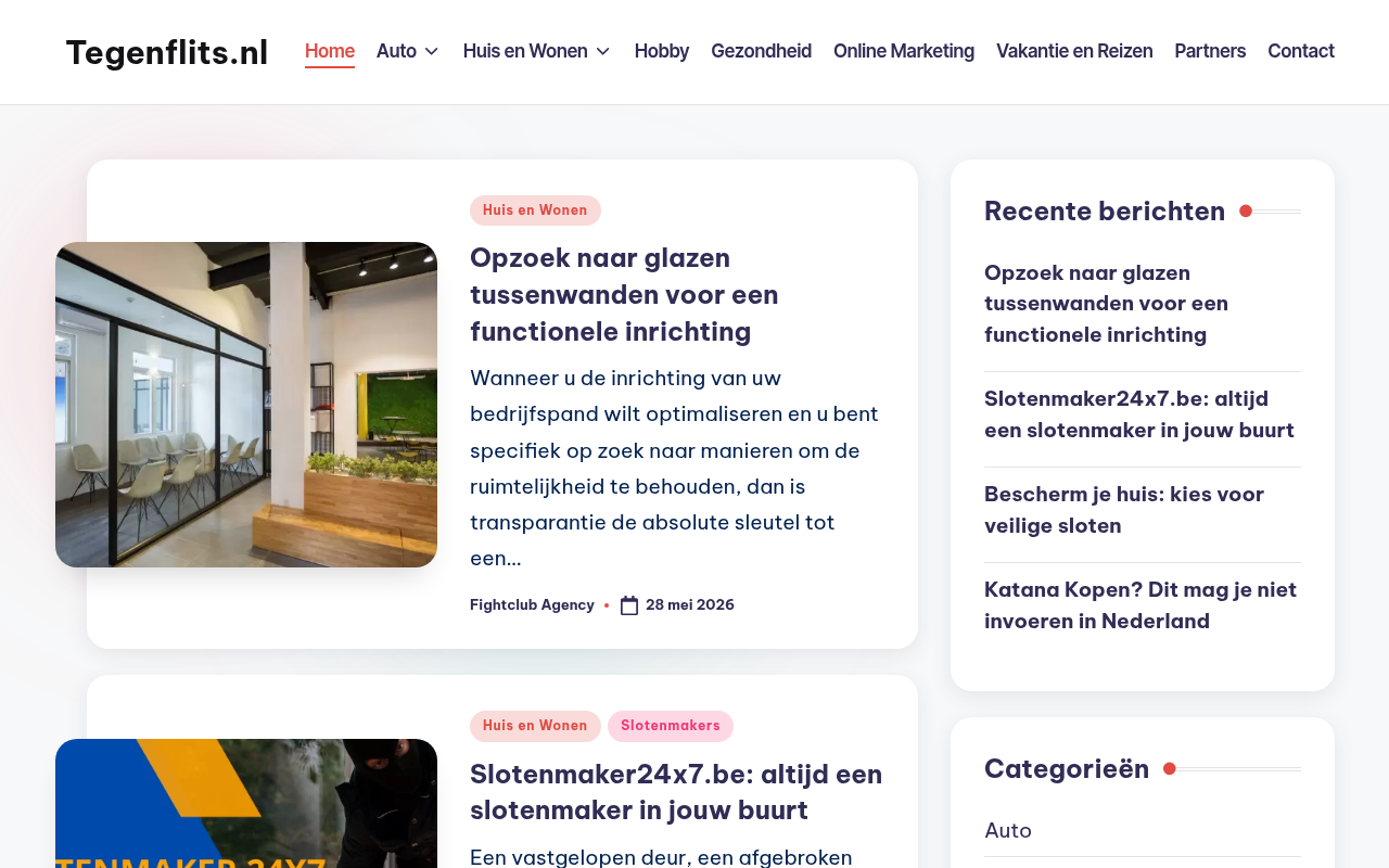 Screenshot van tegenflits.nl