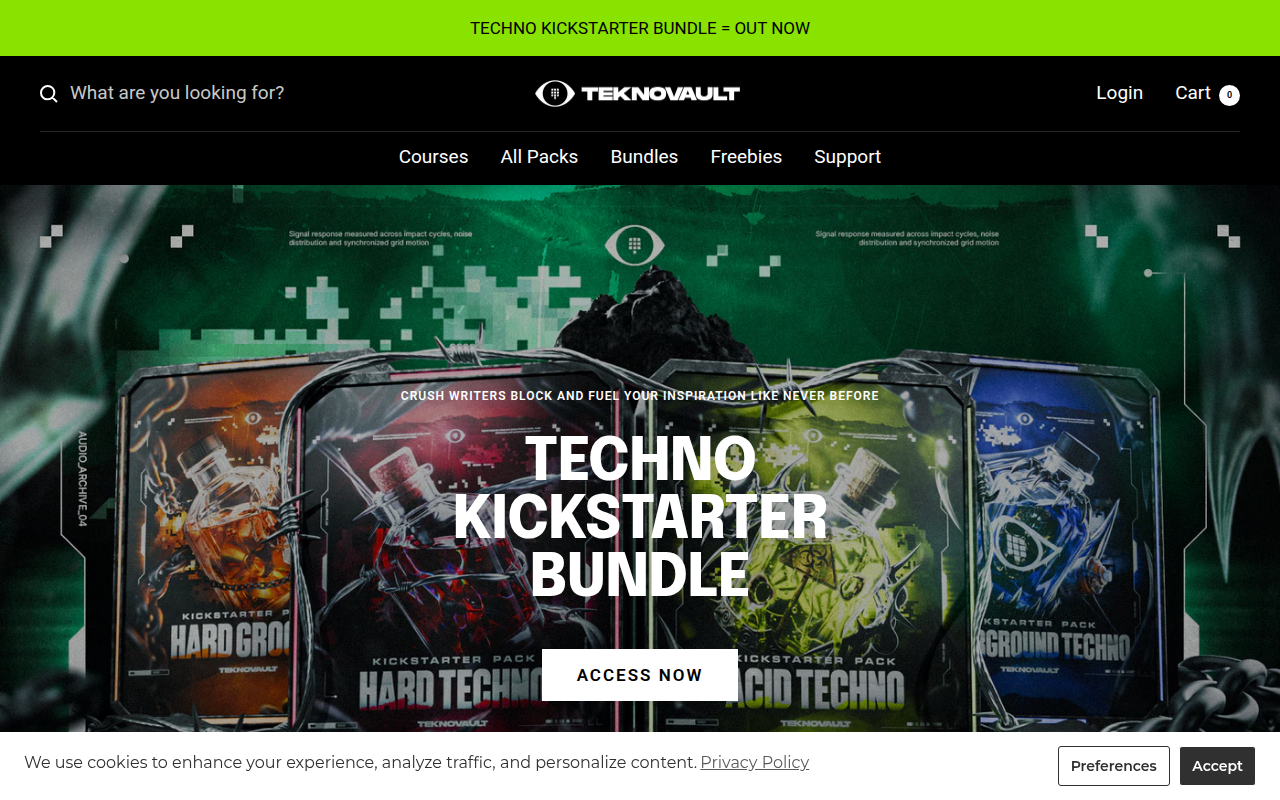 Screenshot van teknovault.com