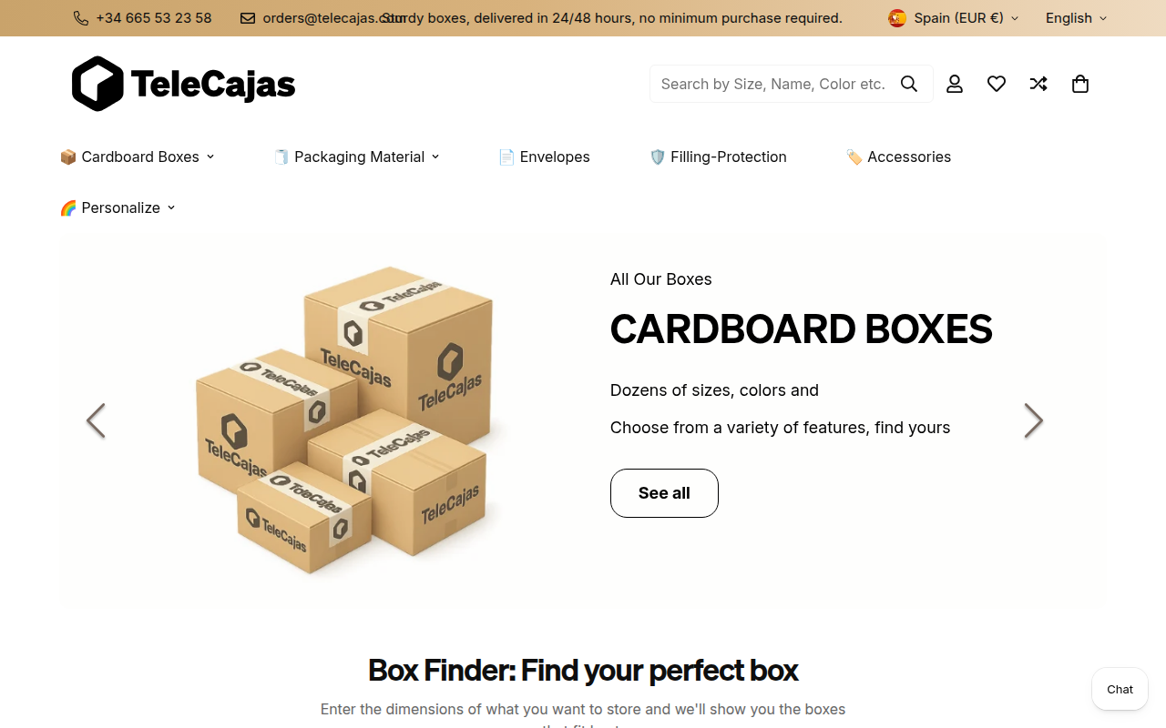 Screenshot van telecajas.com