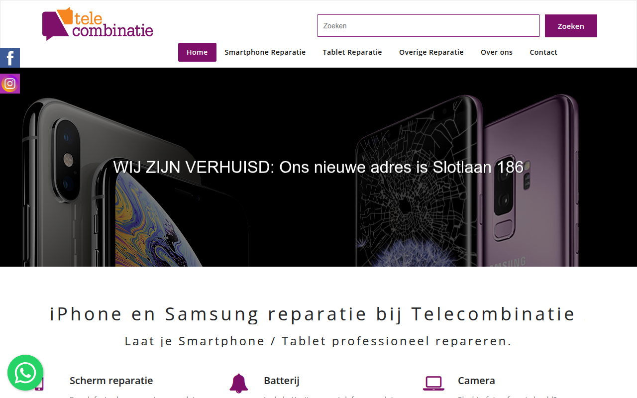 Screenshot van telecombinatiezeist.nl