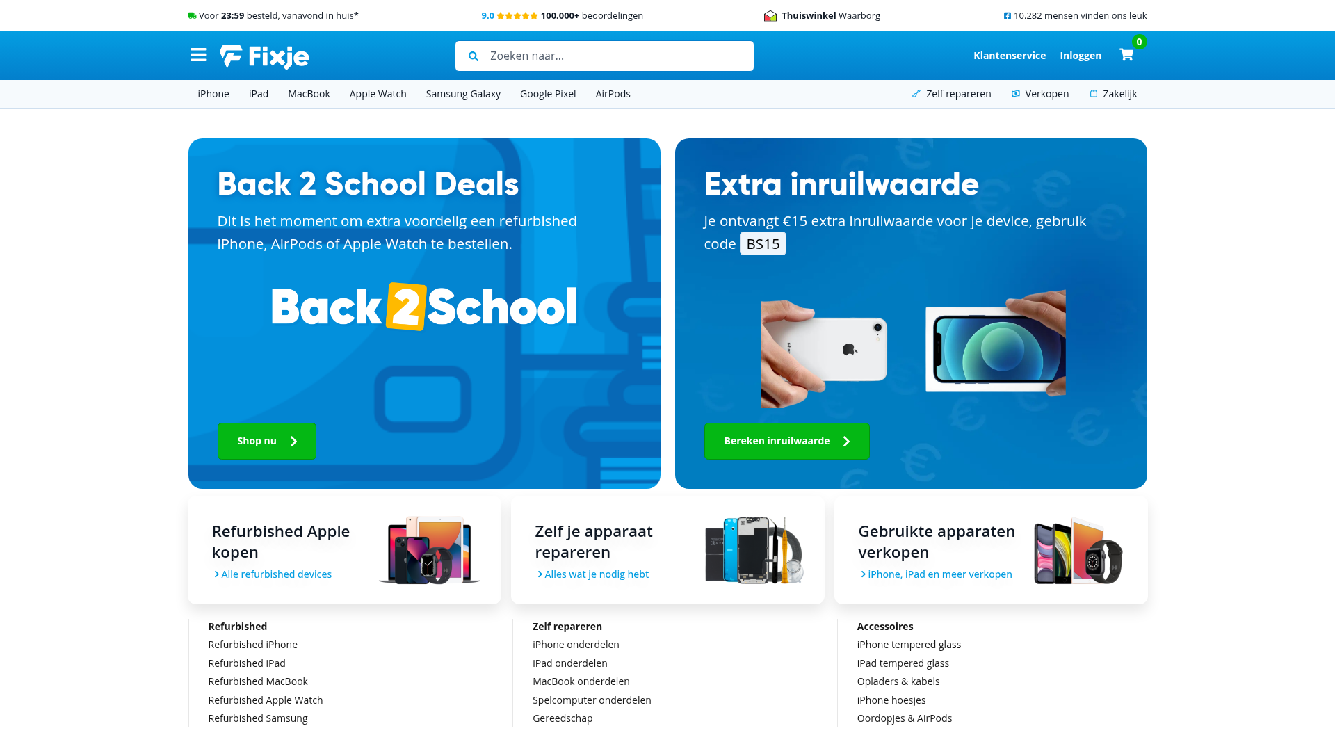 Screenshot van telefoondiscounter.nl