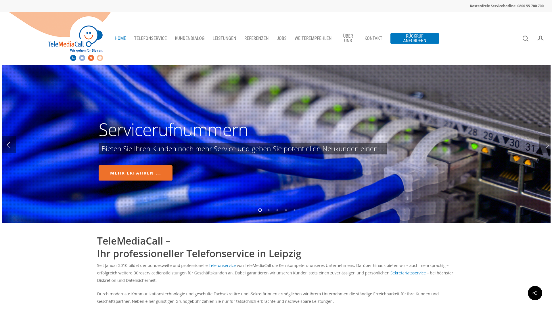Screenshot van telemediacall.com