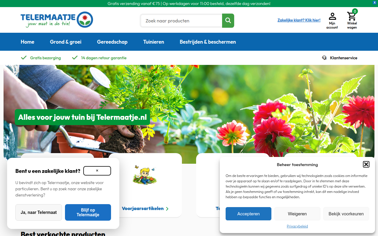 Screenshot van telermaatje.nl