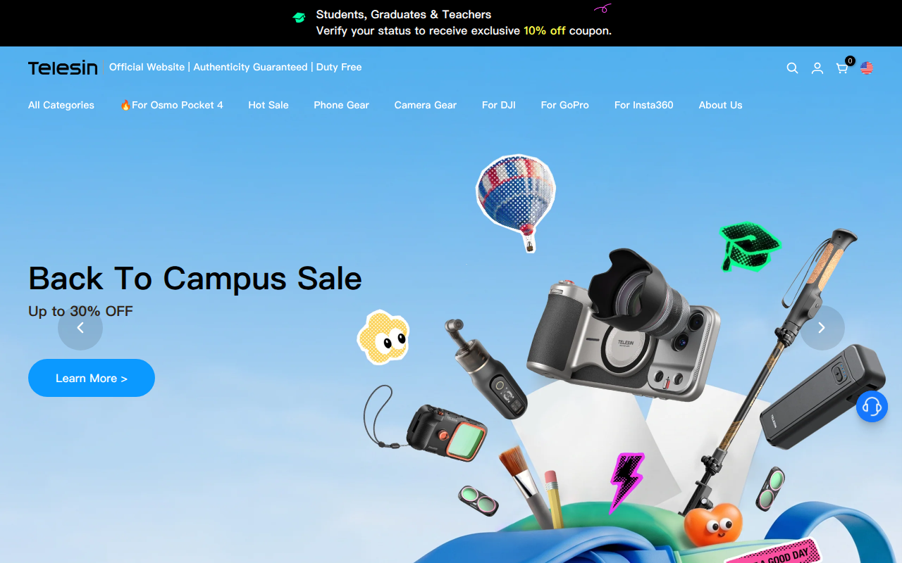 Screenshot van telesinstore.com