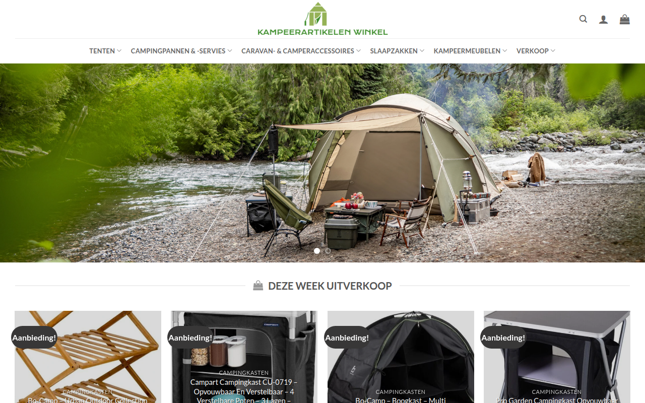 Screenshot van tentenenrugzakken.com