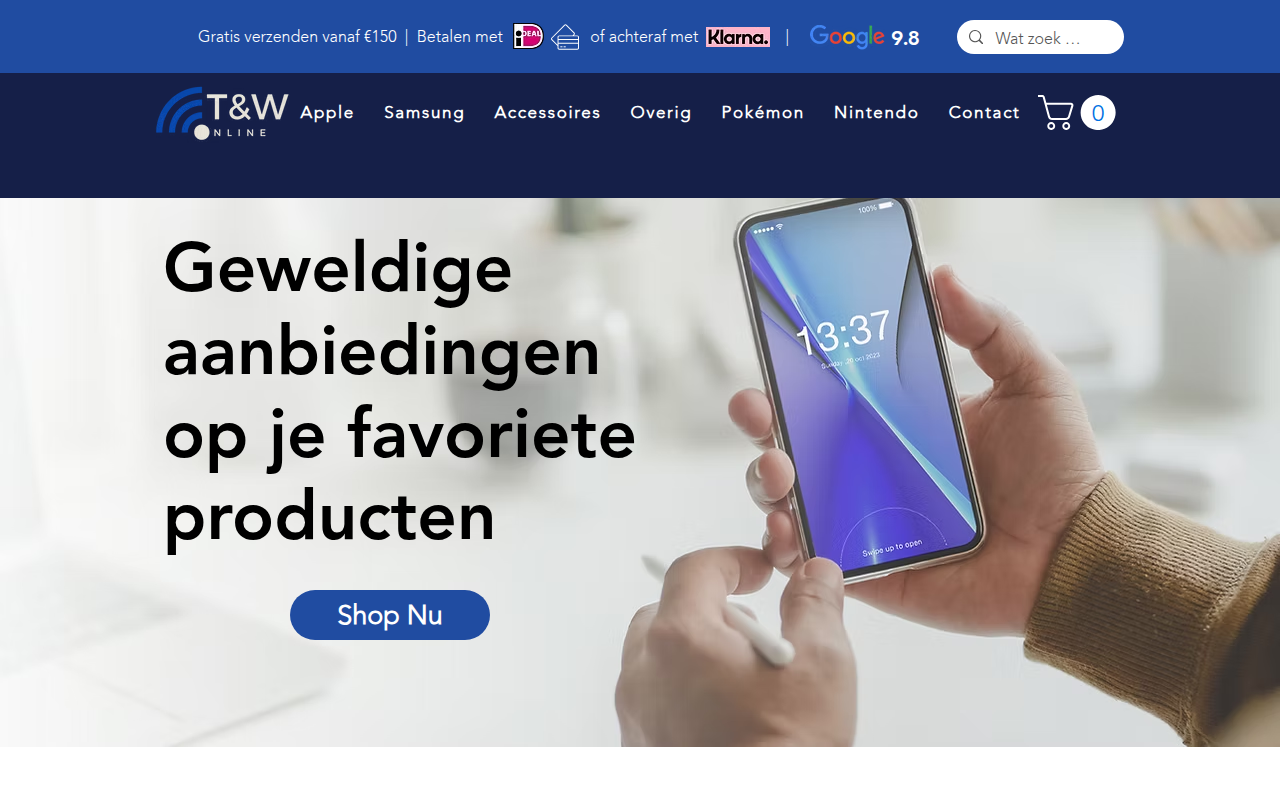 Screenshot van tenw-online.nl