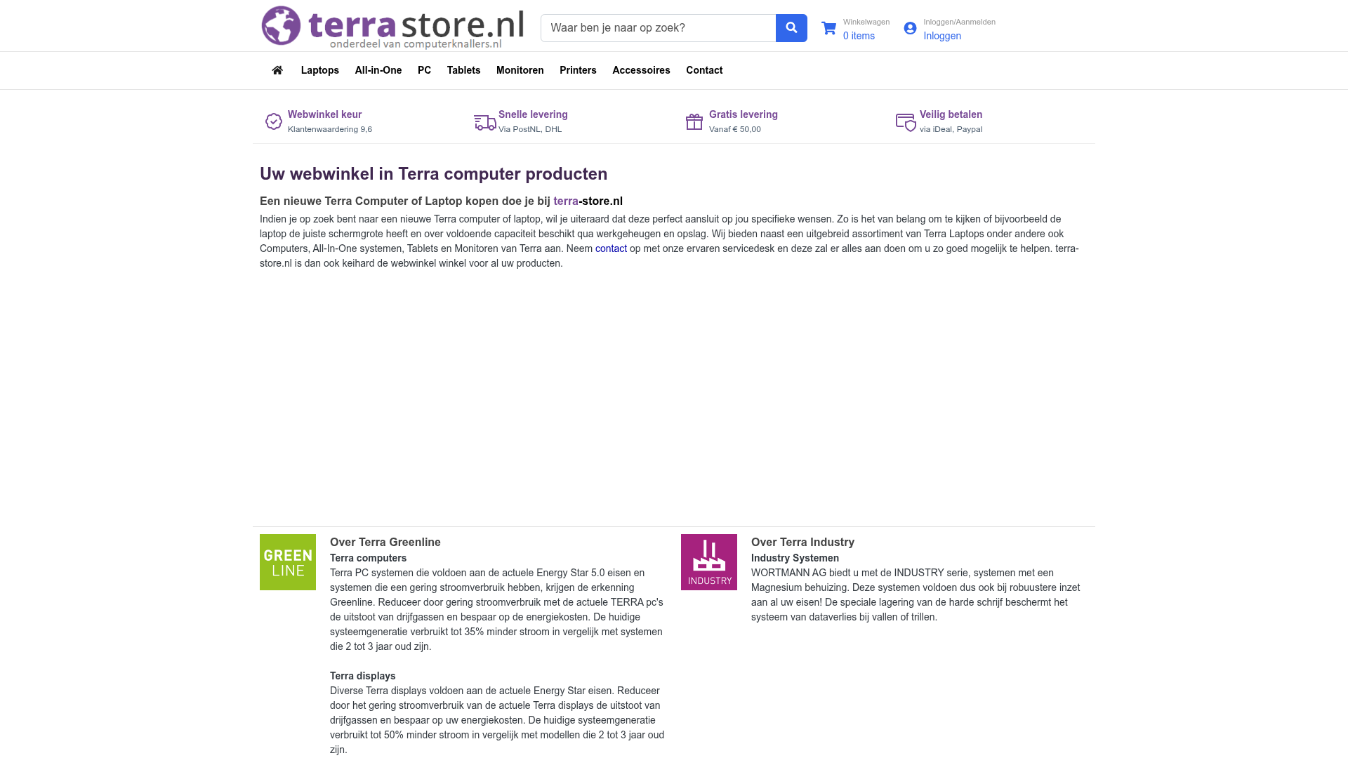 Screenshot van terra-store.nl