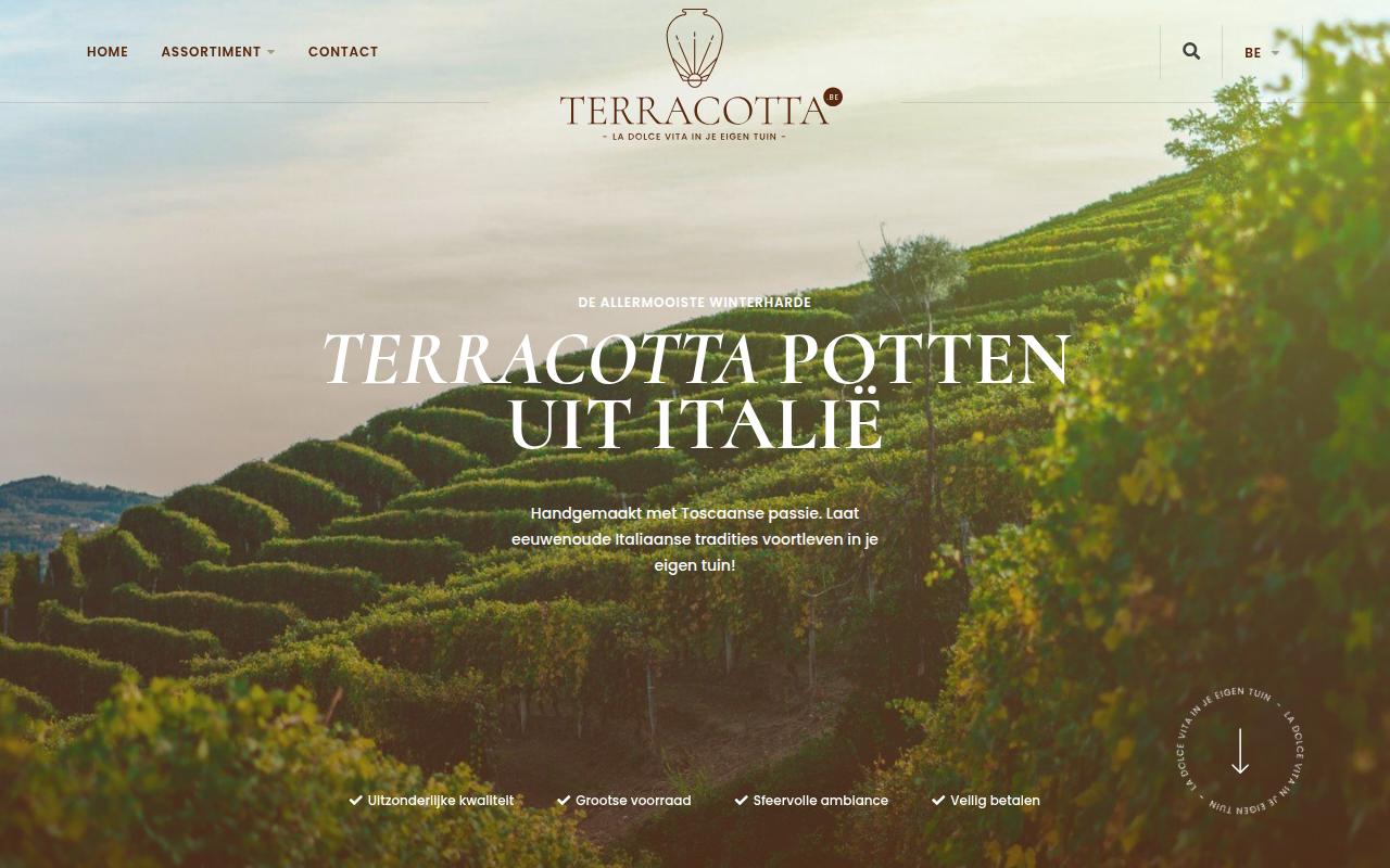 Screenshot van terracotta.be