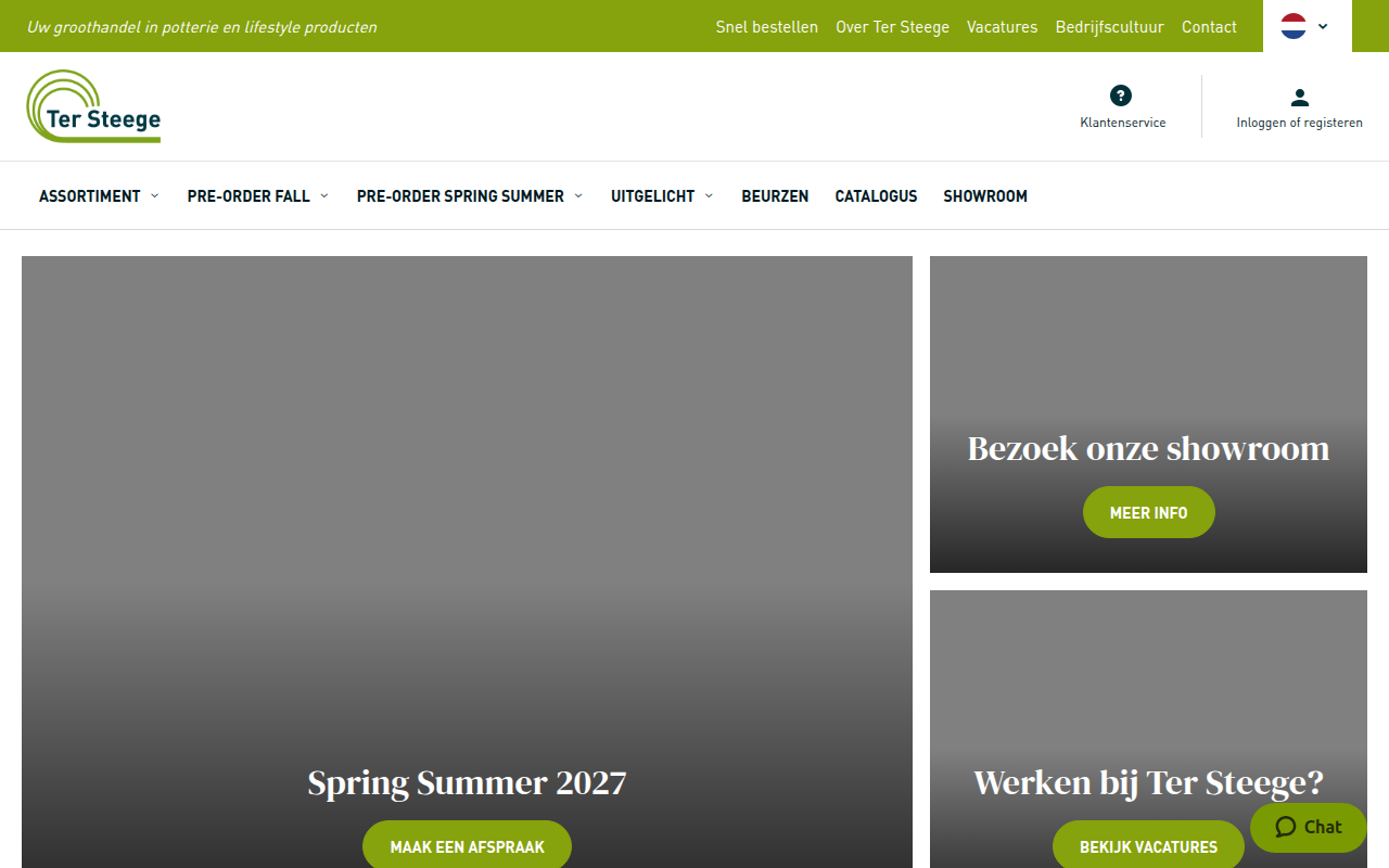 Screenshot van tersteege.nl
