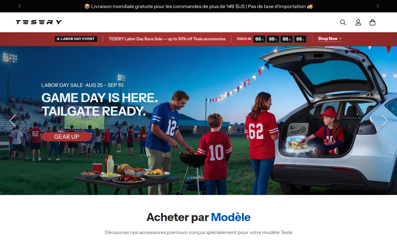 Screenshot van tesery.com