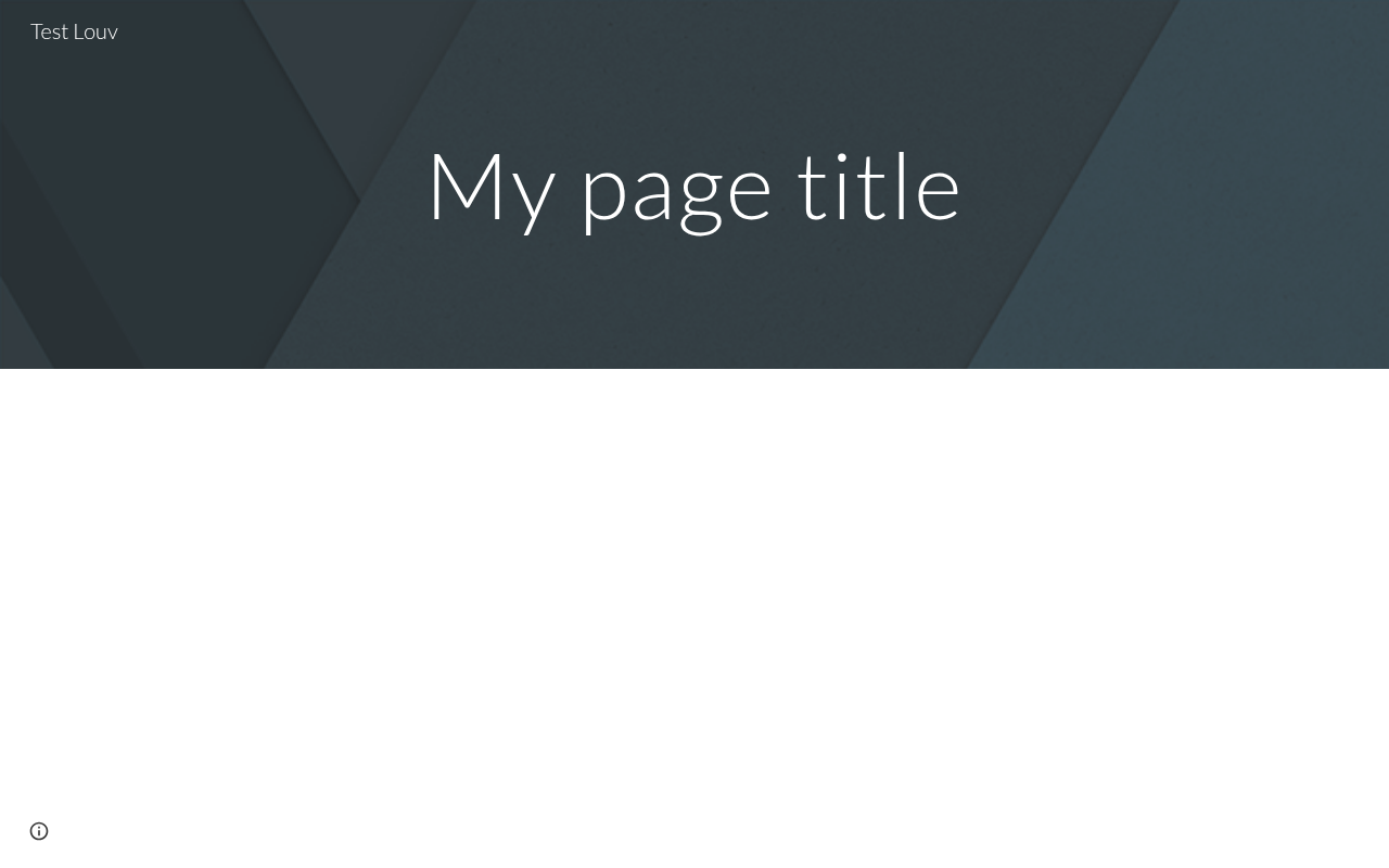 Screenshot van test.louv.com