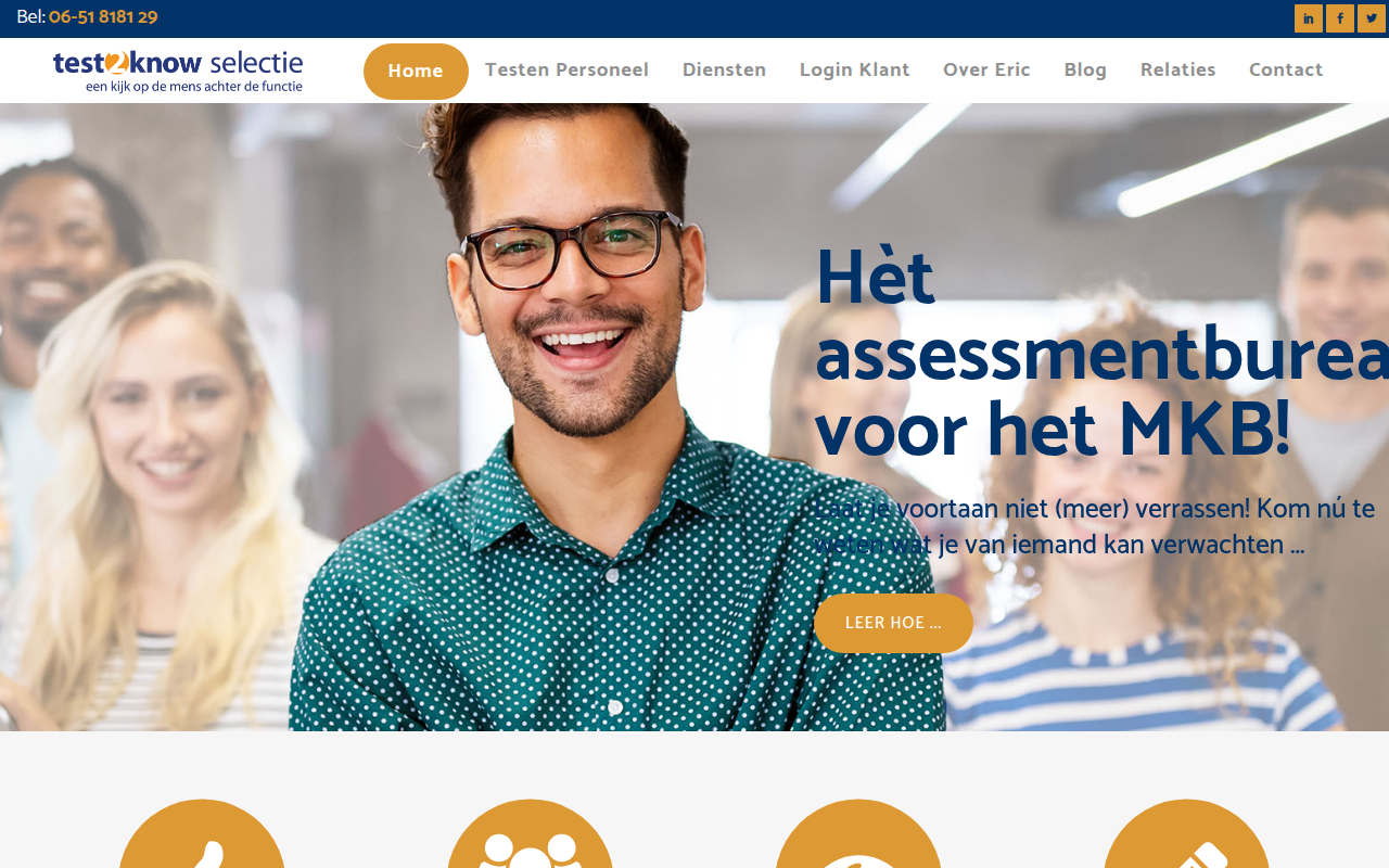 Screenshot van test2know.nl