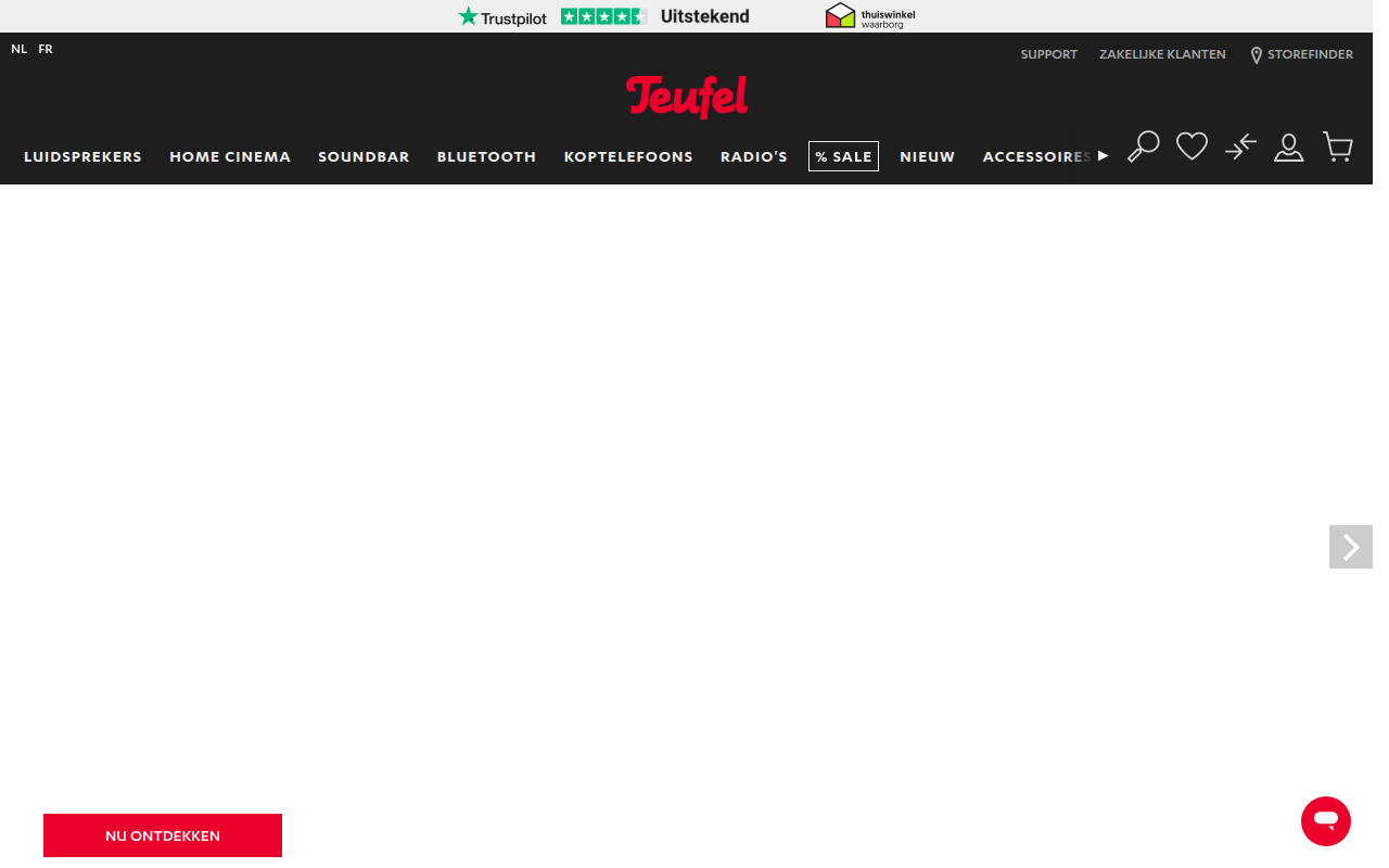 Screenshot van teufelaudio.be