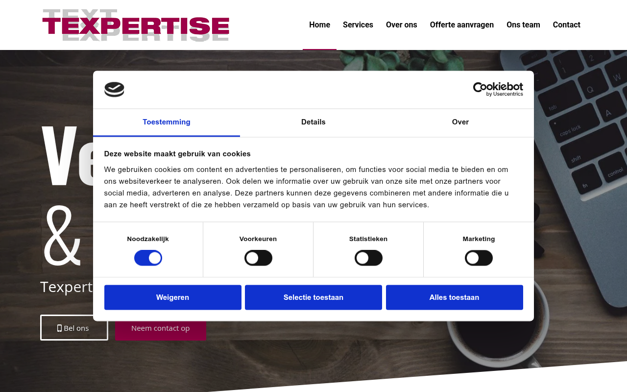 Screenshot van Texpertise