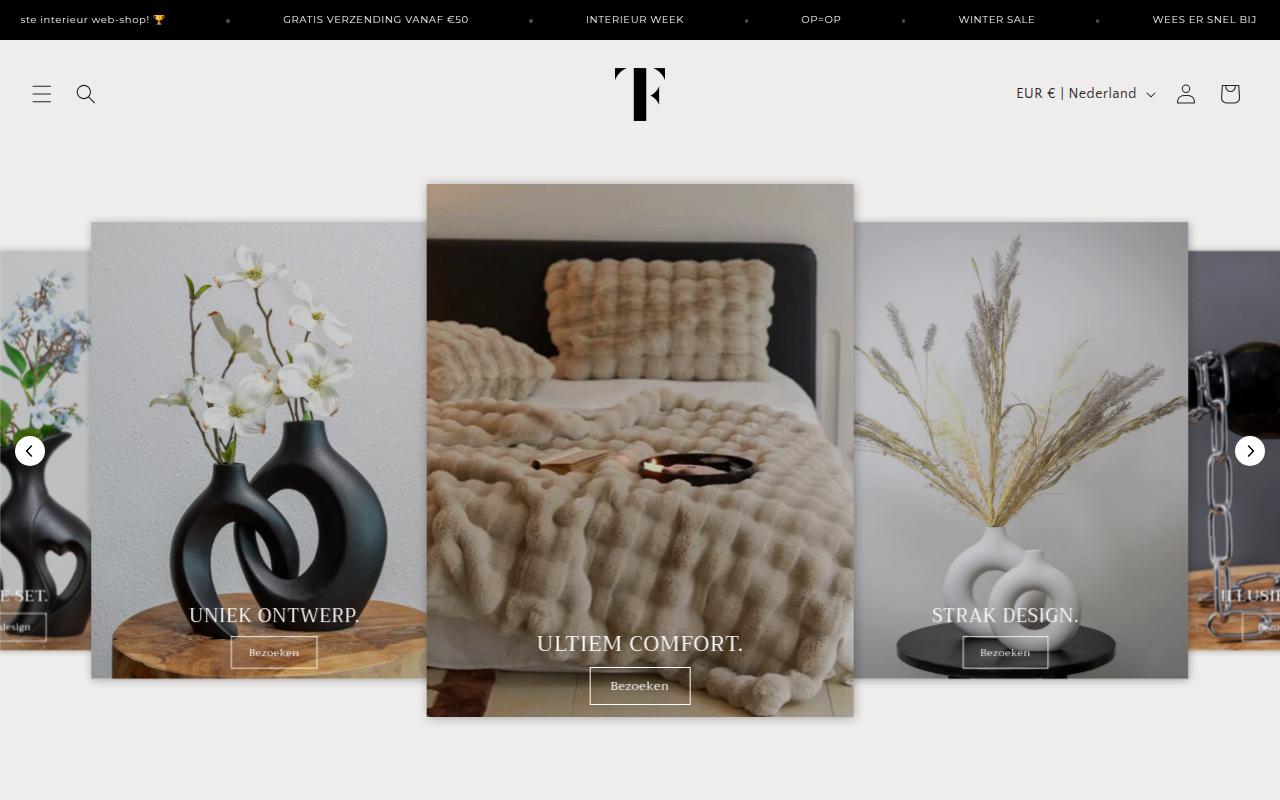 Screenshot van tfhomestyle.nl