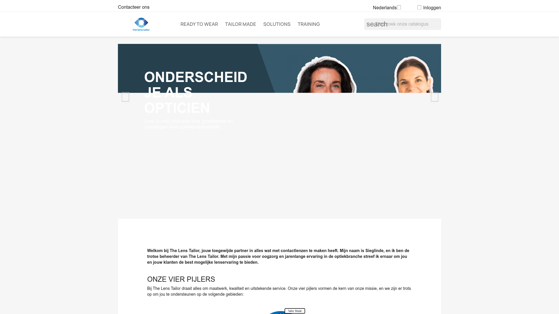 Screenshot van the-lens-tailor.be