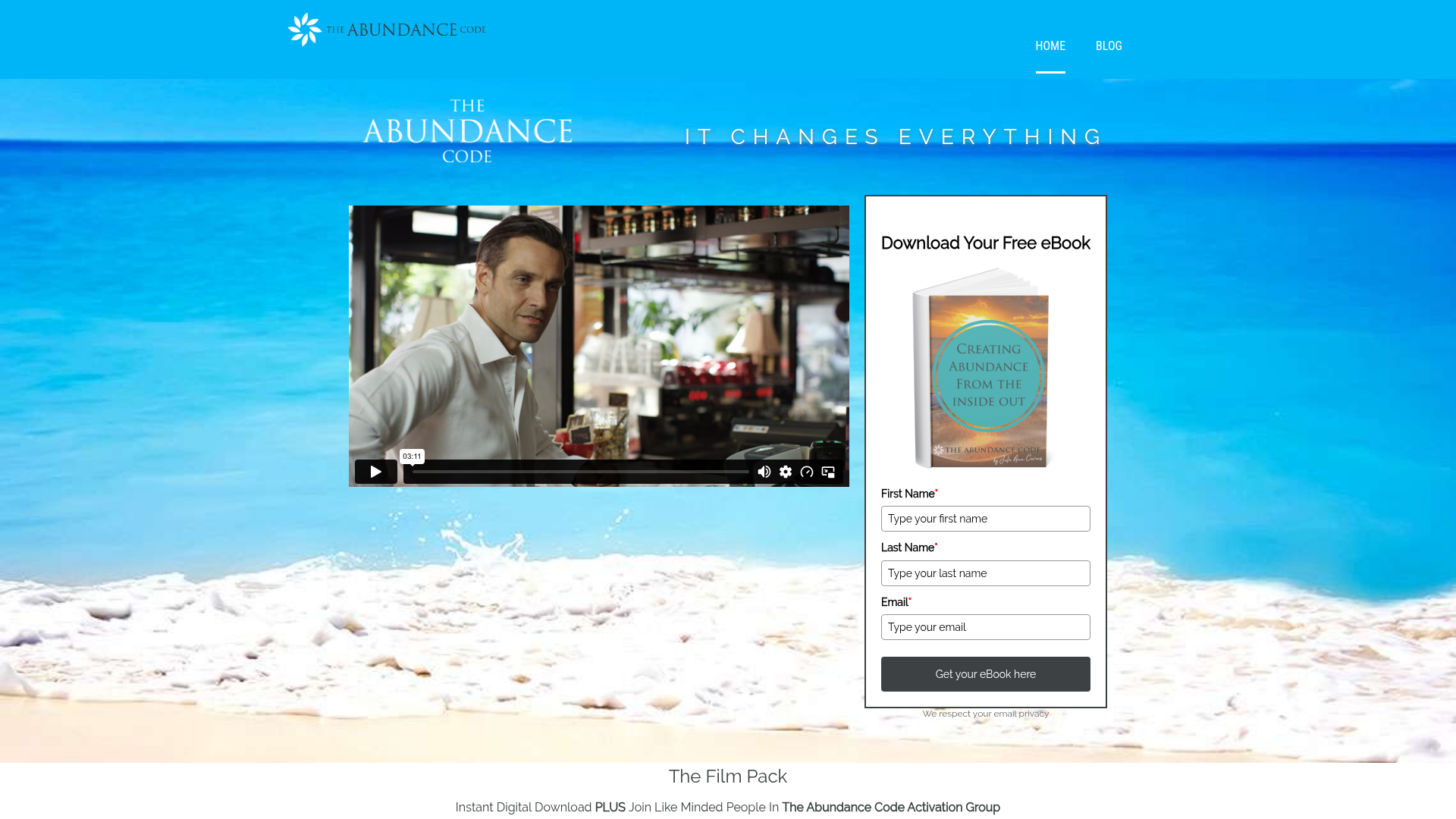 Screenshot van theabundancecode.com
