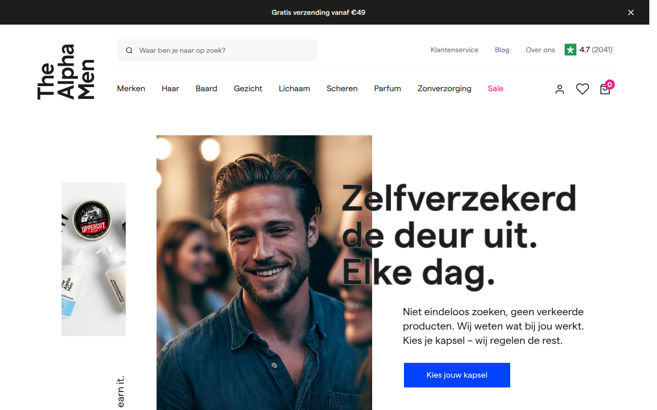 Screenshot van thealphamen.be