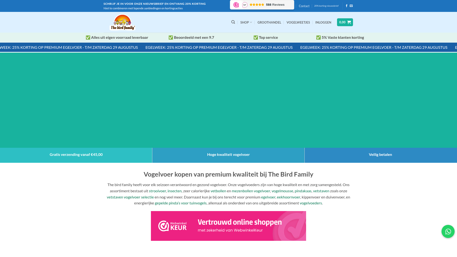Screenshot van thebirdfamily.nl