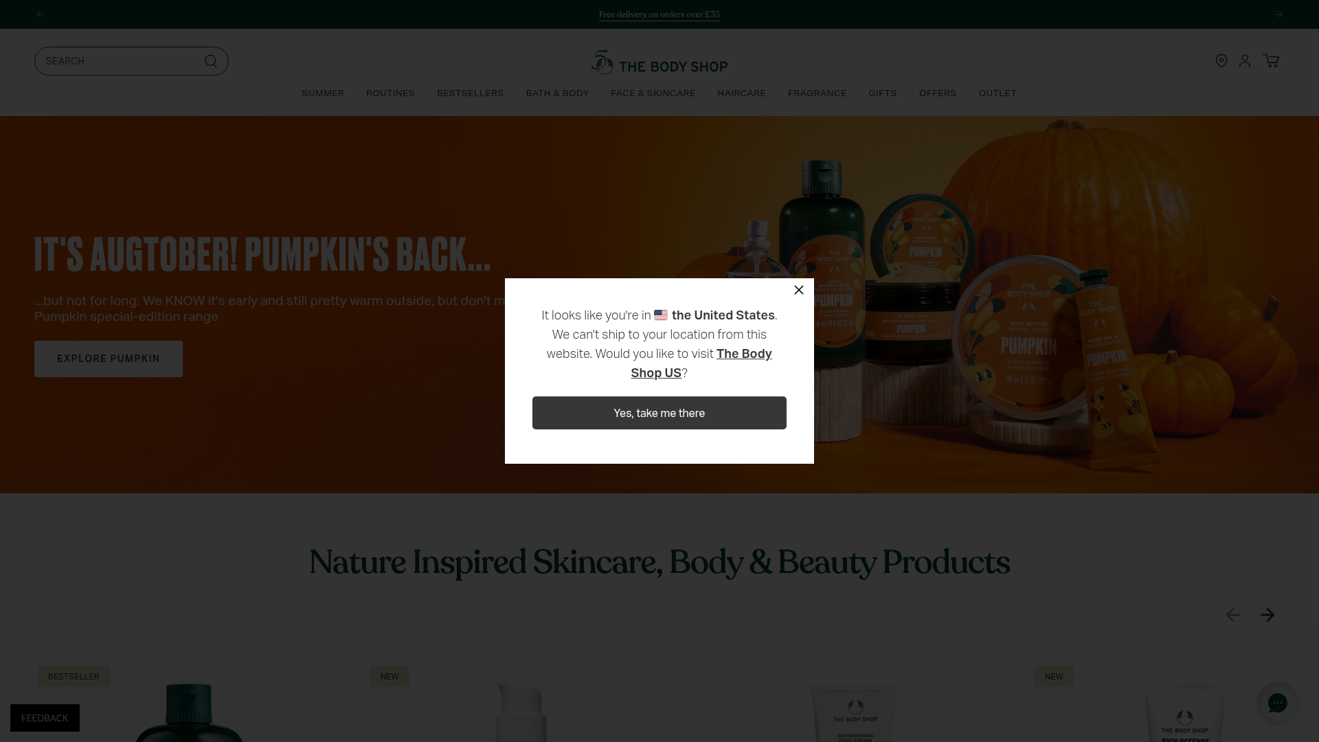 Screenshot van thebodyshop.com