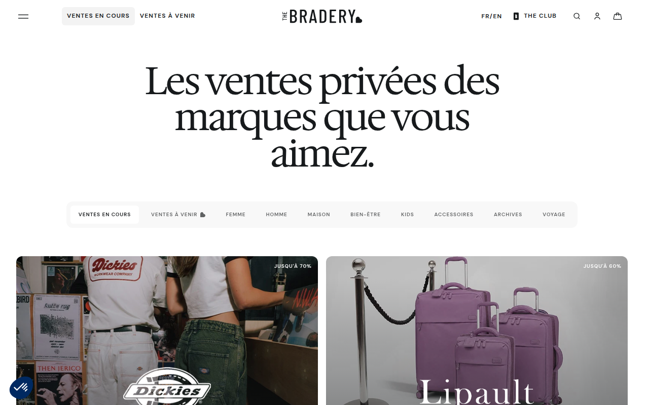 Screenshot van thebradery.com