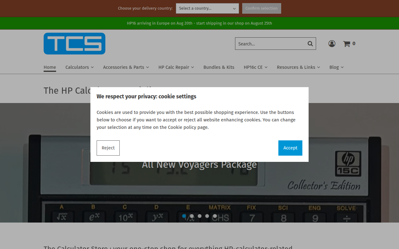 Screenshot van thecalculatorstore.com
