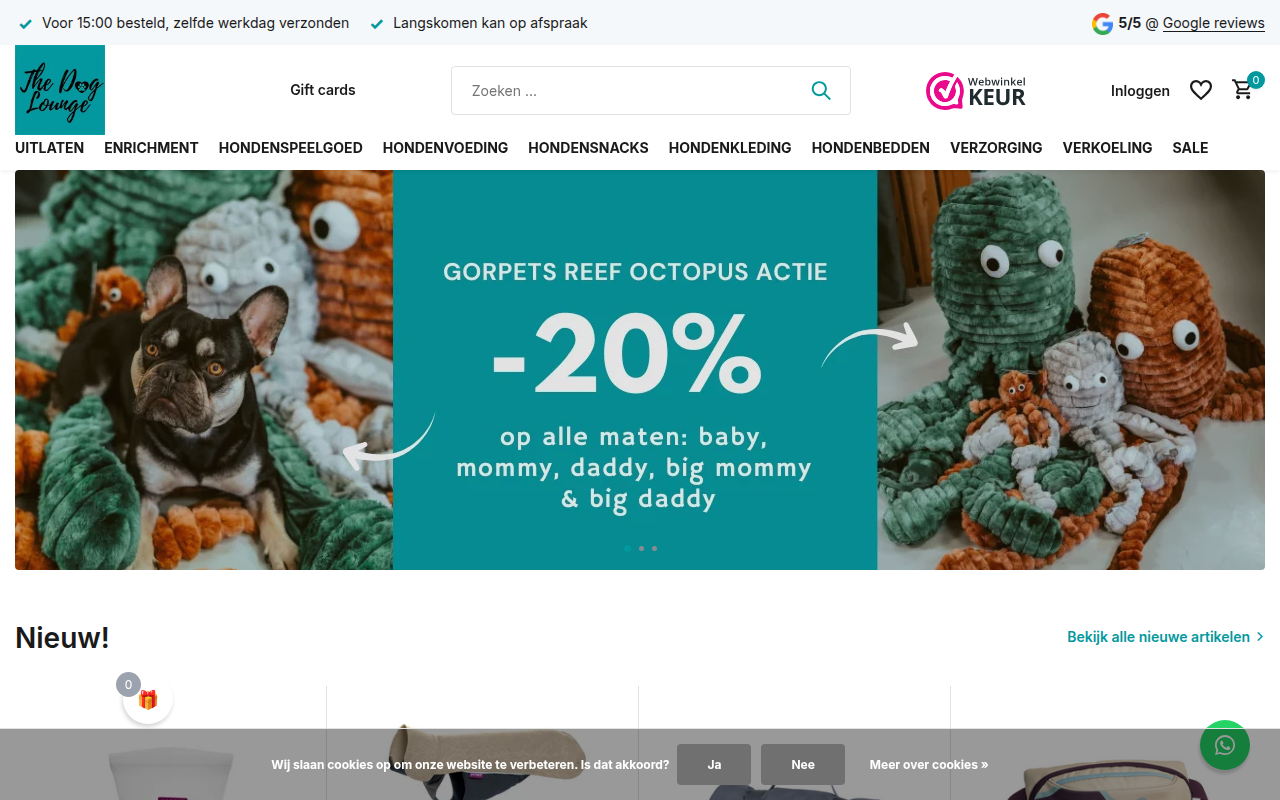 Screenshot van thedoglounge.nl