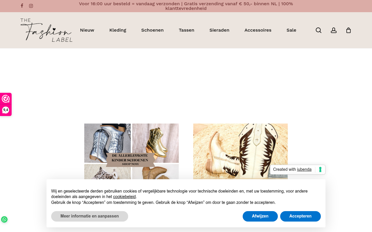 Screenshot van thefashionlabel.nl