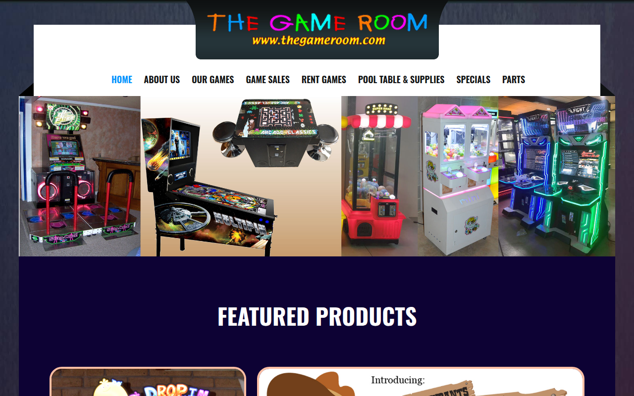 Screenshot van thegameroom.com