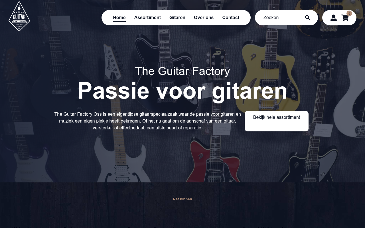 Screenshot van theguitarfactory.nl
