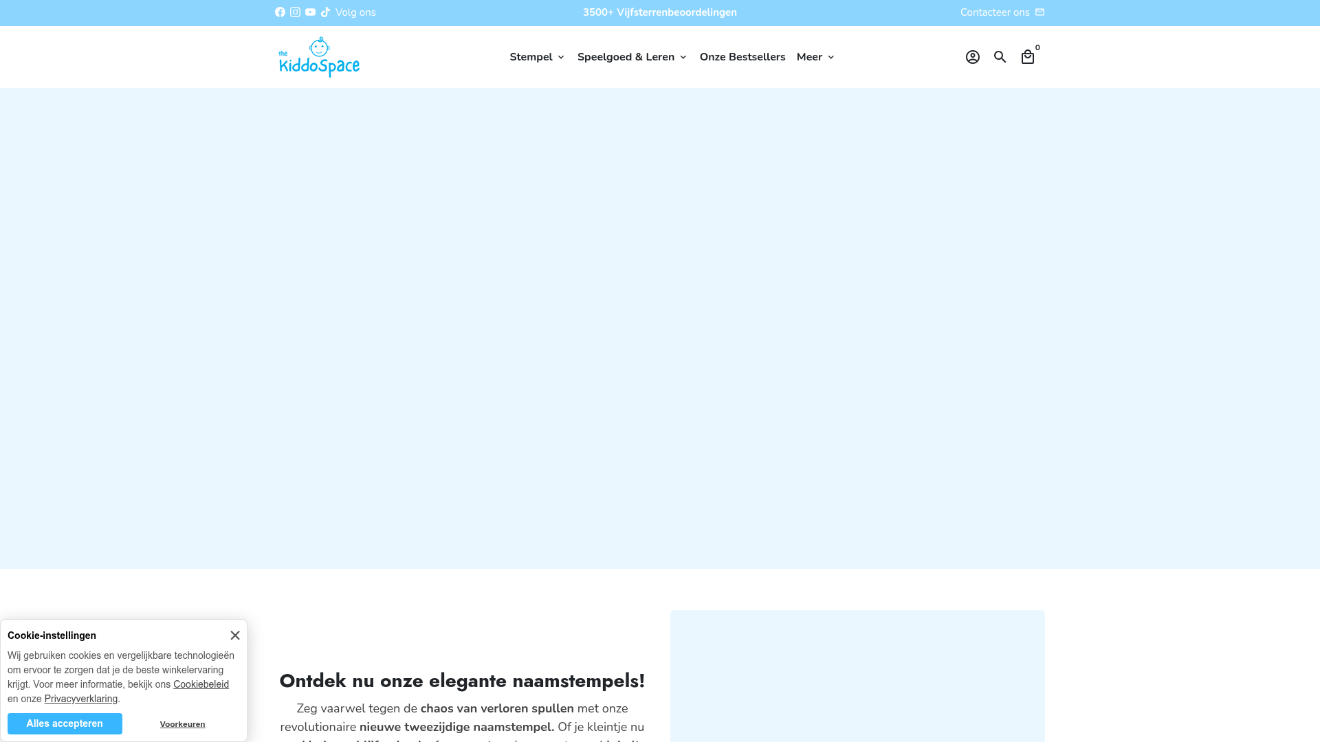 Screenshot van thekiddospace.nl