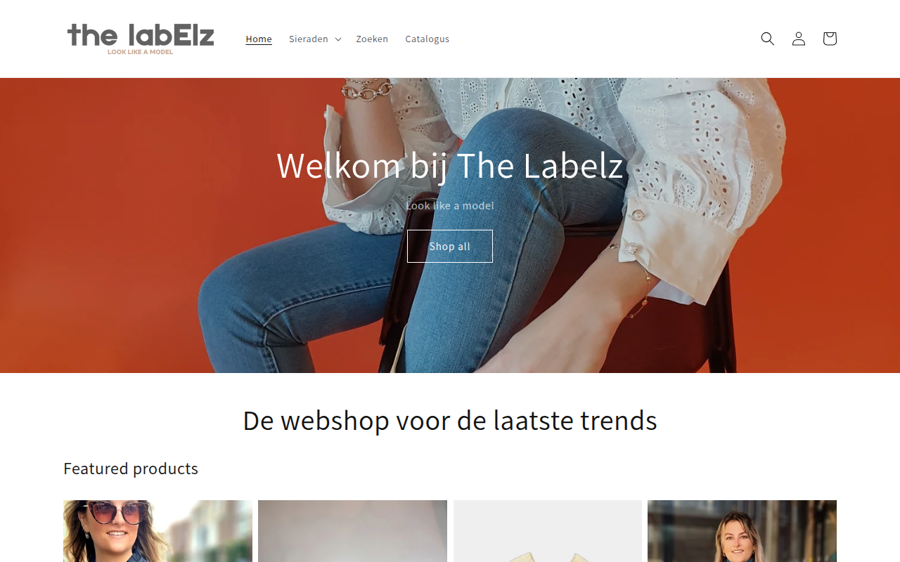 Screenshot van thelabelz.nl