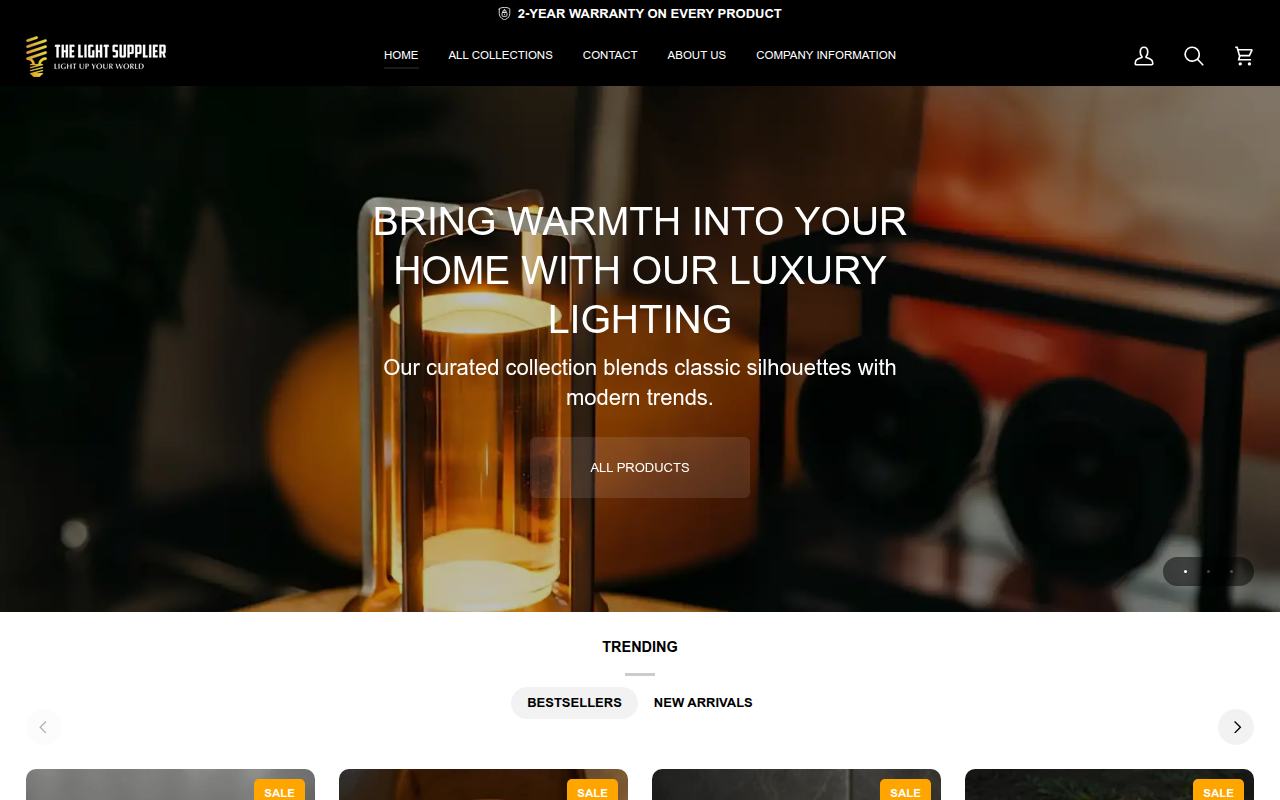 Screenshot van thelightsupplier.com