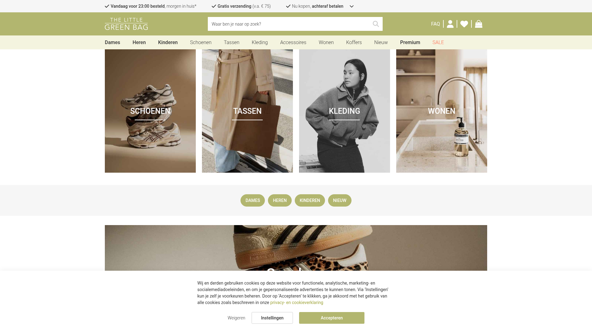 Screenshot van thelittlegreenbag.nl