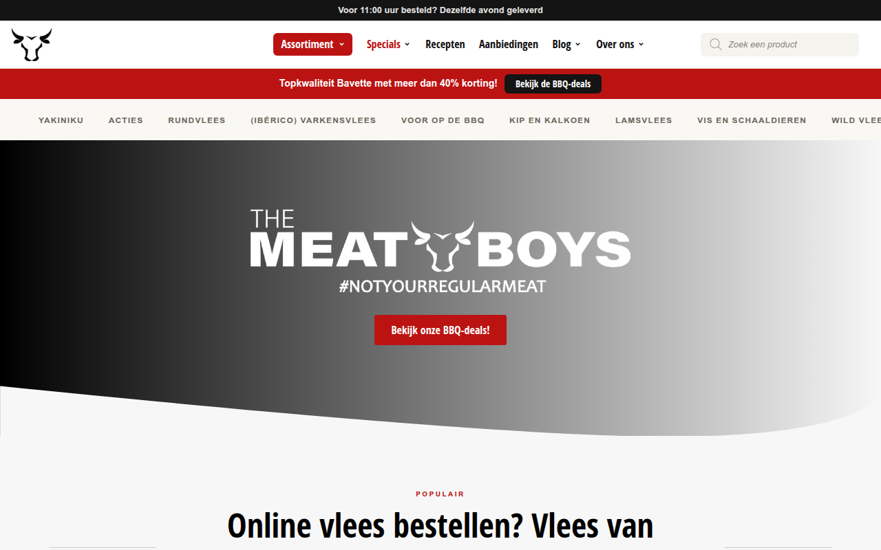 Screenshot van themeatboys.nl