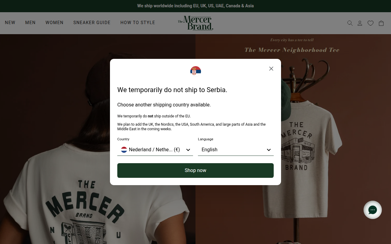 Screenshot van themercerbrand.com