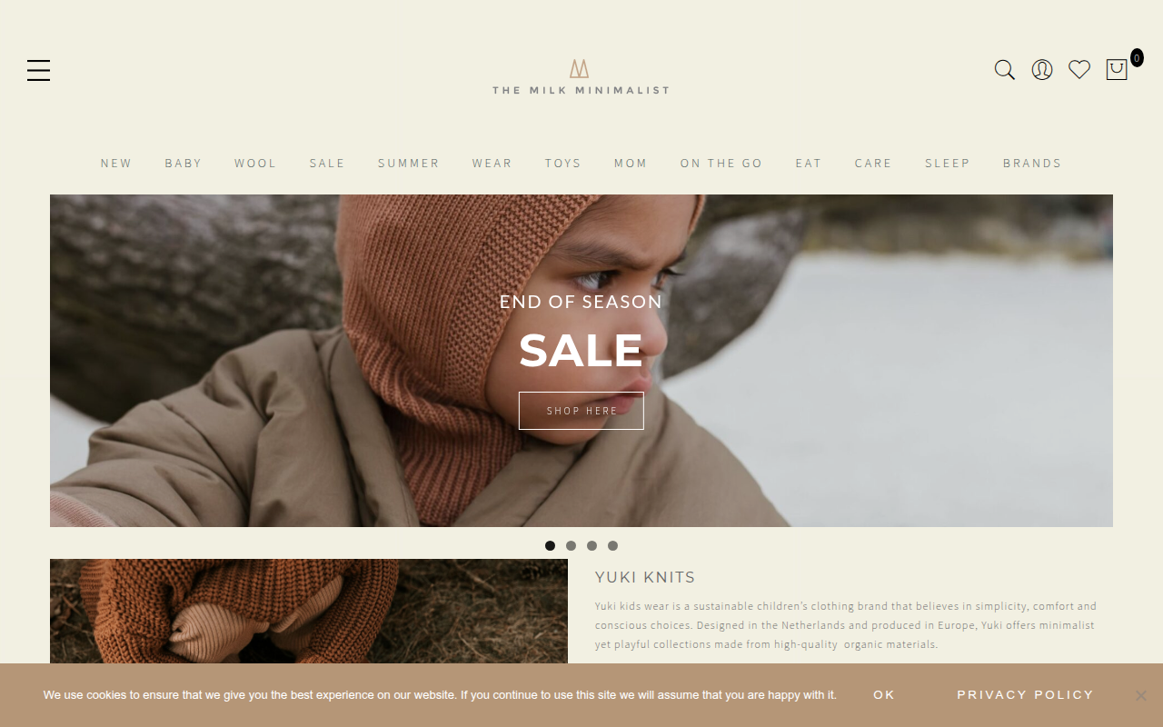 Screenshot van themilkminimalist.com