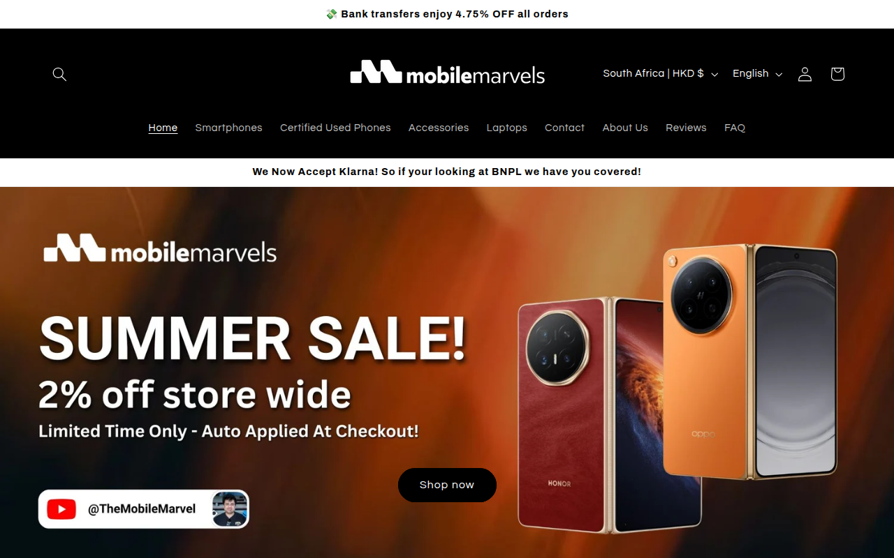 Screenshot van themobilemarvel.com