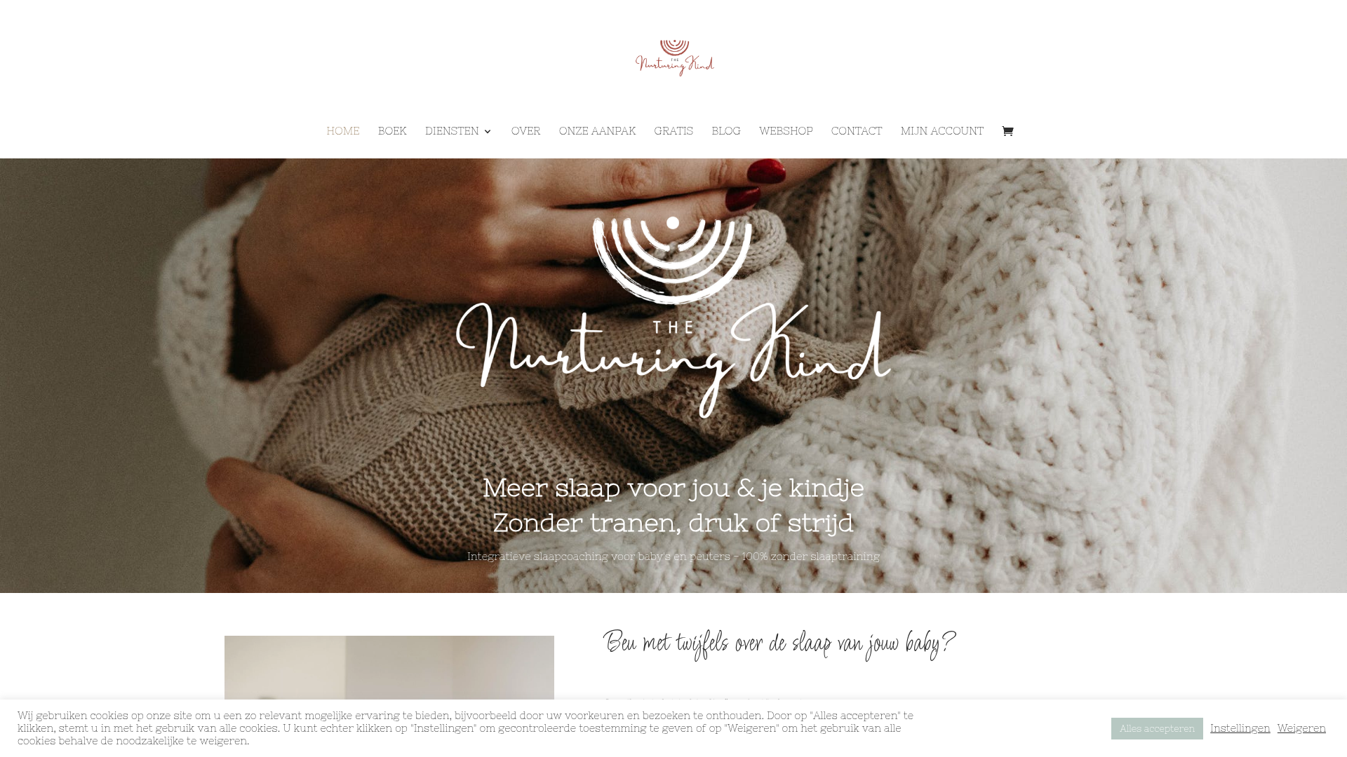Screenshot van thenurturingkind.be