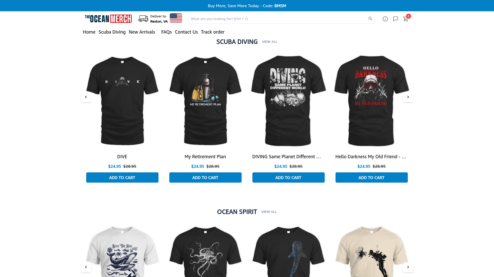 Screenshot van theoceanmerch.com