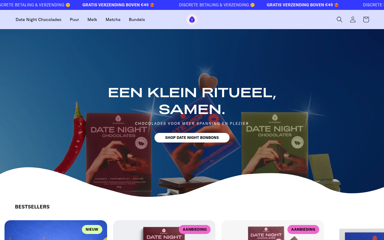 Screenshot van theohcollective.nl