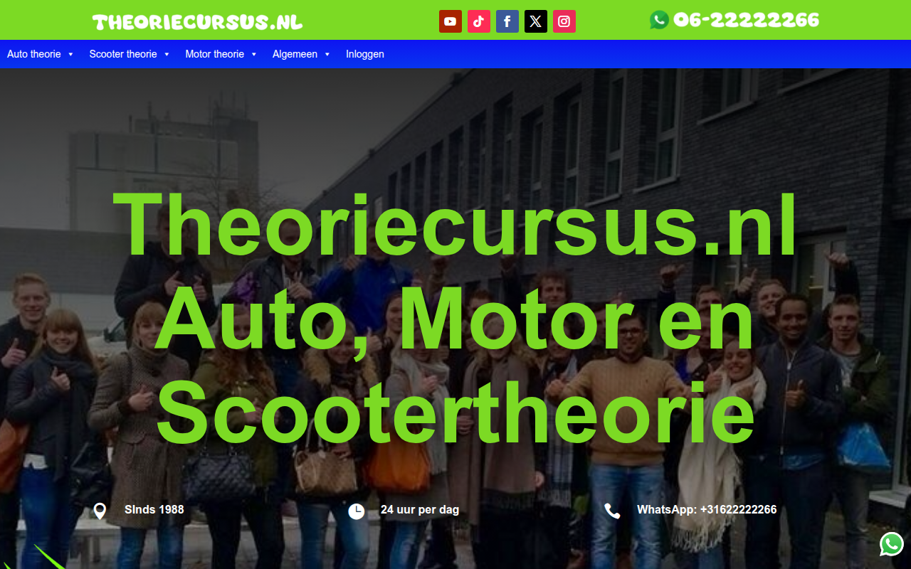 Screenshot van theoriecursus.nl