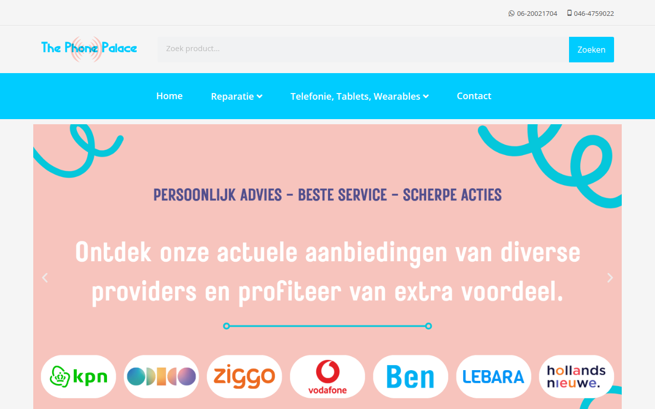 Screenshot van thephonepalace.nl