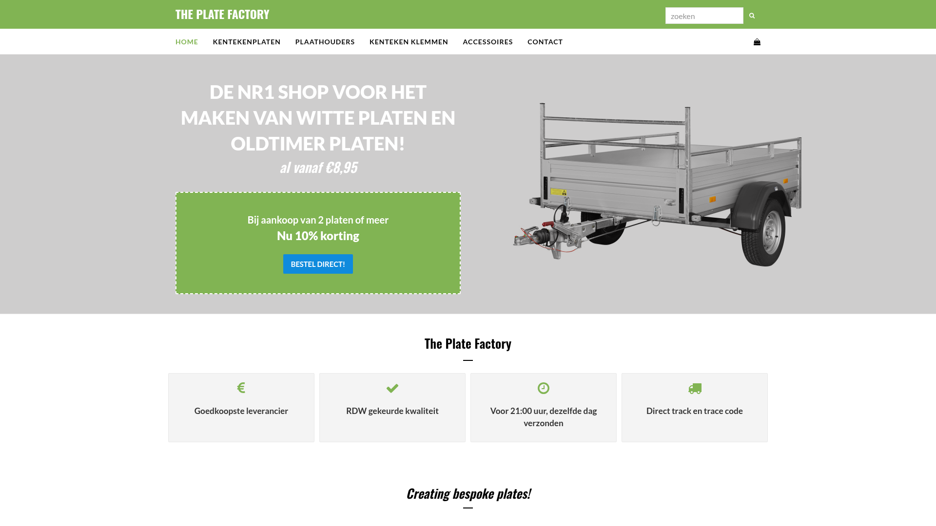 Screenshot van theplatefactory.nl