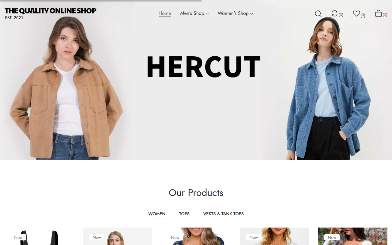 Screenshot van thequalityonlineshop.com