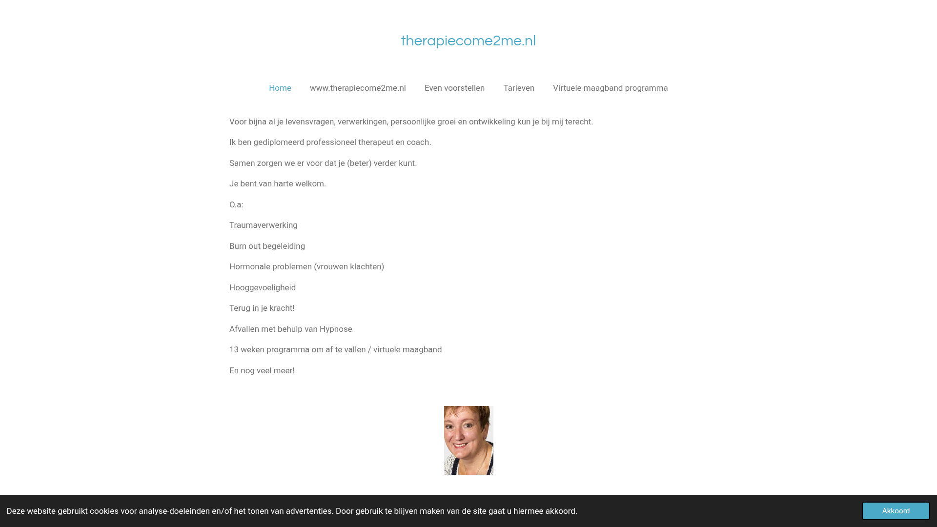 Screenshot van therapiecome2me.jouwweb.nl